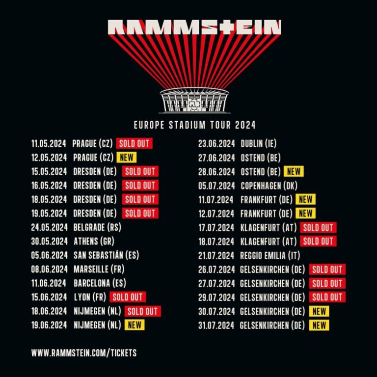 rammstein tour 2025 vorverkauf